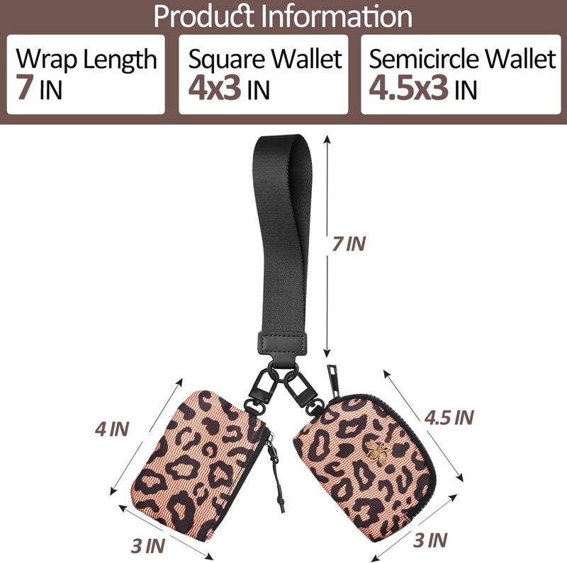 COOLANS Mini Wristlet Wallets Dual Pouch,Around Wristlet Handbag Wallet for Women Zip Cards Holder,Wristlet Bracelet Purse - Image 3